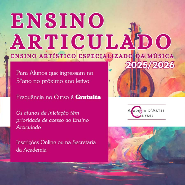 Abertas as inscrições - Admissão ao Ensino Articulado 2025/2026